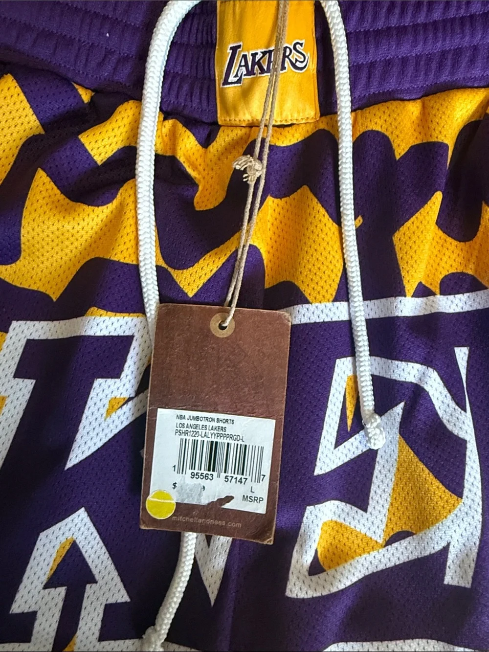 Mitchell & Ness Purple and Gold Lakers Kids Basketball Shorts